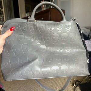 Betsey Johnson Grey Skull Satchel